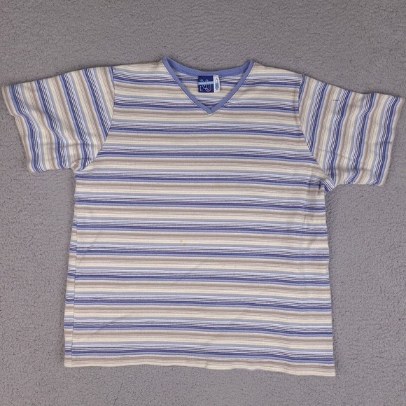 Venezia Jeans T-Shirt Womens Large Multicolor‎ Striped Short Sleeve - Picture 1 of 12